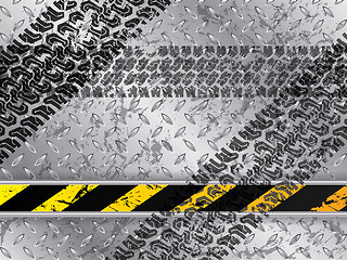 Image showing Abstract background with tire tracks