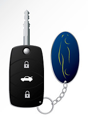 Image showing Modern car key with keyholder