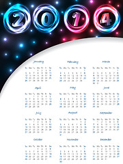 Image showing Cool 2014 plasma calendar