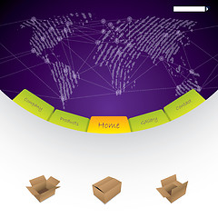 Image showing Worldwide shipping website template design 