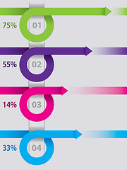 Image showing Curling arrows diagram like infographic design