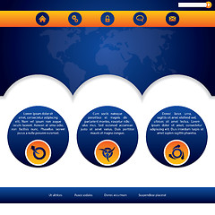 Image showing Website template design in blue and orange