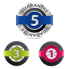 Image showing Metallic guarantee badges with different numbers