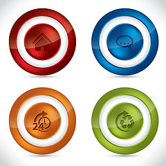 Image showing Glossy buttons with various icons 