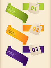 Image showing Infographic design with ribbons and notepapers