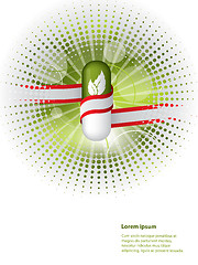 Image showing Natural pill wrapped with red white ribbon