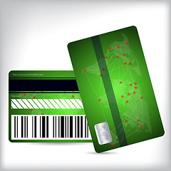 Image showing Green loyalty card design front and back