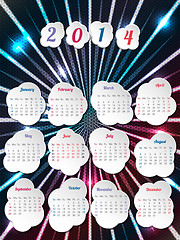 Image showing 2014  calendar with month bubbles