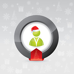 Image showing 3d christmas button for social network sites 