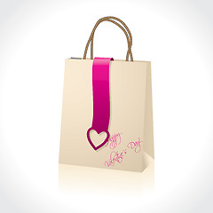 Image showing Shopping bag with valentine heart