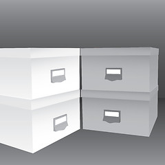 Image showing 3d illustration of closed boxes