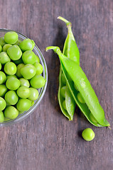 Image showing Fresh green pea pod 