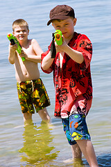 Image showing Who wants a water fight?