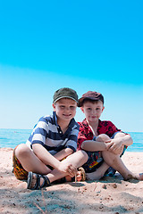 Image showing Good times on the beach