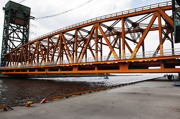 Image showing Closeup of lift bridge.