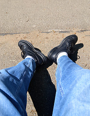 Image showing Legs of a hiker.