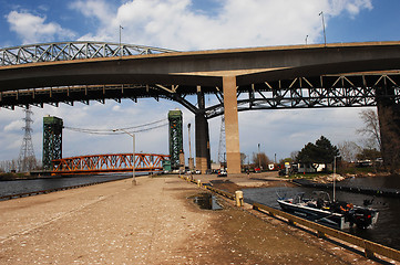 Image showing Highway and lift bridge.