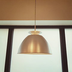 Image showing Detail of interior with metal lamp