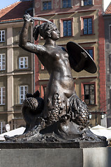 Image showing Mermaid statue in Warsaw.