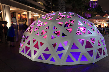 Image showing People interacting with Geodesic Light Dome Circular Quay Sydney