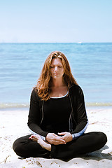 Image showing Meditation at the beach