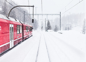 Image showing Train in the snow