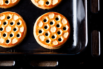 Image showing honey cookies on baking sheet