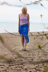 Image showing Alone on the beach