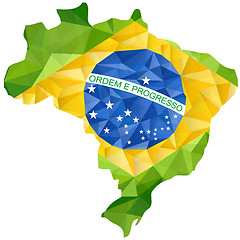 Image showing Brazil Flag Wave Yellow Green Blue Background