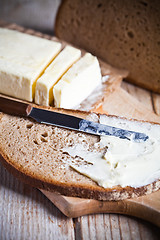 Image showing fresh rye bread and butter