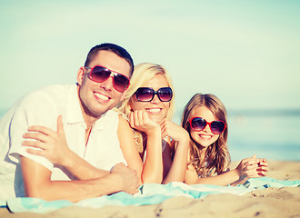 Image showing happy family on the beach