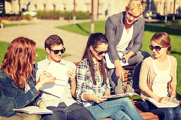 Image showing group of students or teenagers hanging out