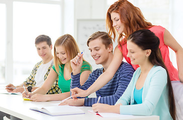 Image showing students with textbooks and books at school