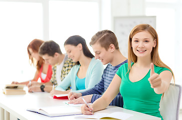 Image showing students with textbooks and books at school