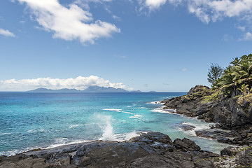 Image showing dramatic frozen lava flows outcrops