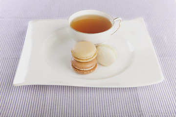 Image showing Tea and macaroons