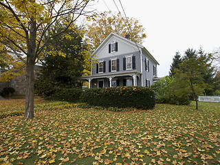 Image showing New England American home in Fall