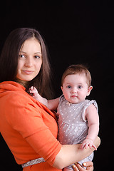 Image showing Portrait of mother and baby six months