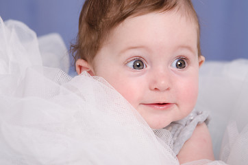 Image showing Portrait of girl in a six-month tissue