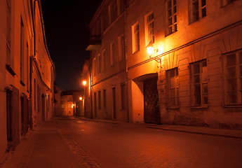 Image showing Vilnius street at night