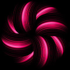 Image showing Red abstract waves on a black background. EPS 8