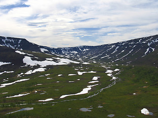 Image showing Aerial view on mountains of Putorana plateau