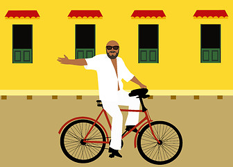 Image showing man on a bicycle