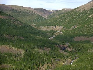 Image showing Aerial view on mountains of Putorana plateau