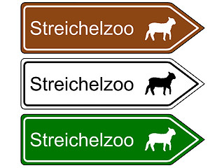 Image showing Direction sign children?s zoo