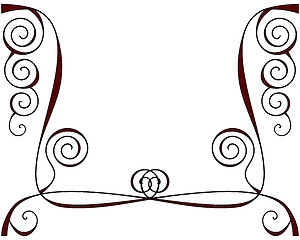 Image showing Design background with lines and spirals on white