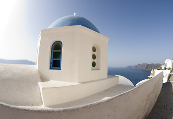 Image showing greek church dome santorini