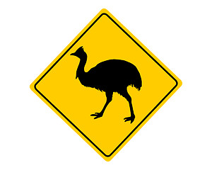 Image showing Kassowary warning sign