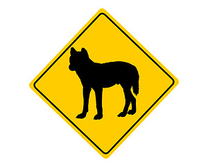 Image showing Dingo warning sign