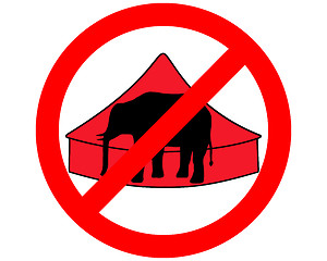 Image showing Elephants in circus prohibited